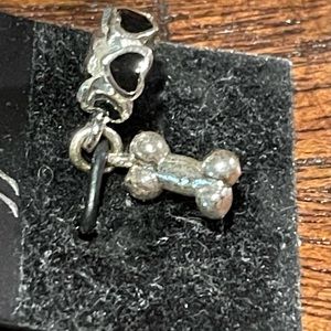 Stainless Steel black heart dog collar&bone